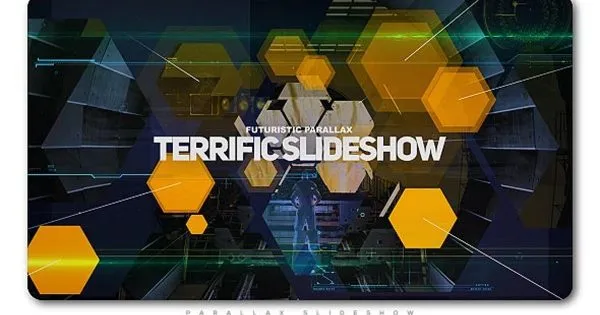 六边形未来科技幻灯片AE视频素材 Terrific Futuristic Slideshow