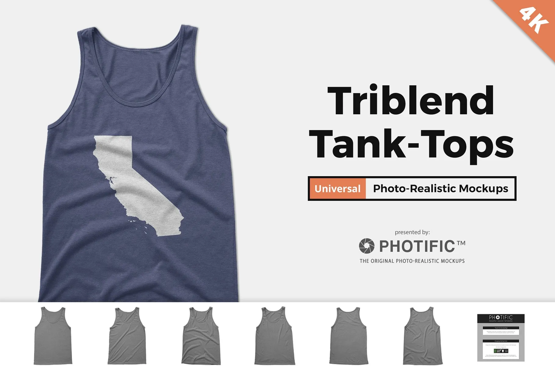 男士运动背心样机模板 Tri-Blend Tank-Top Unisex Mockups