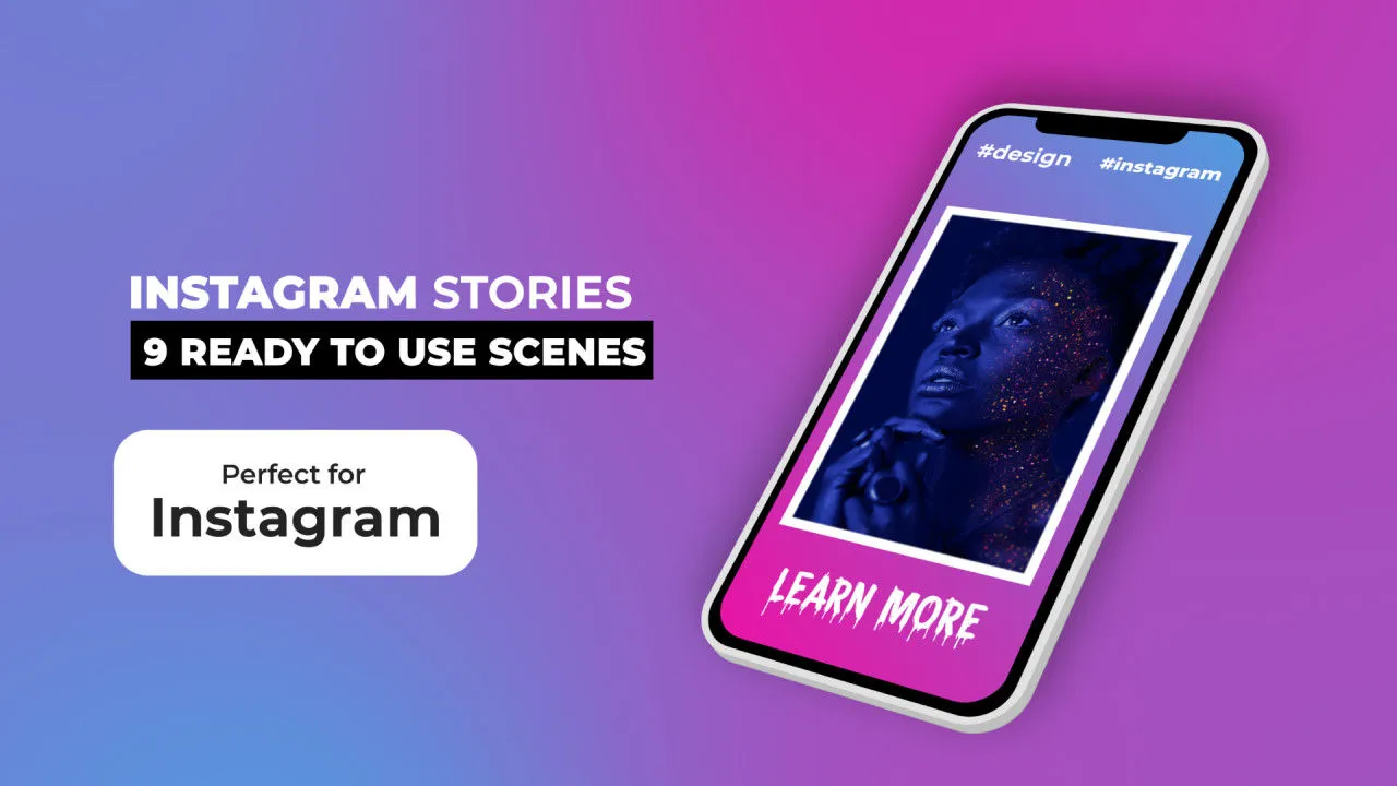 9个色彩鲜艳富有创意的竖屏照片像素设计精选AE模板