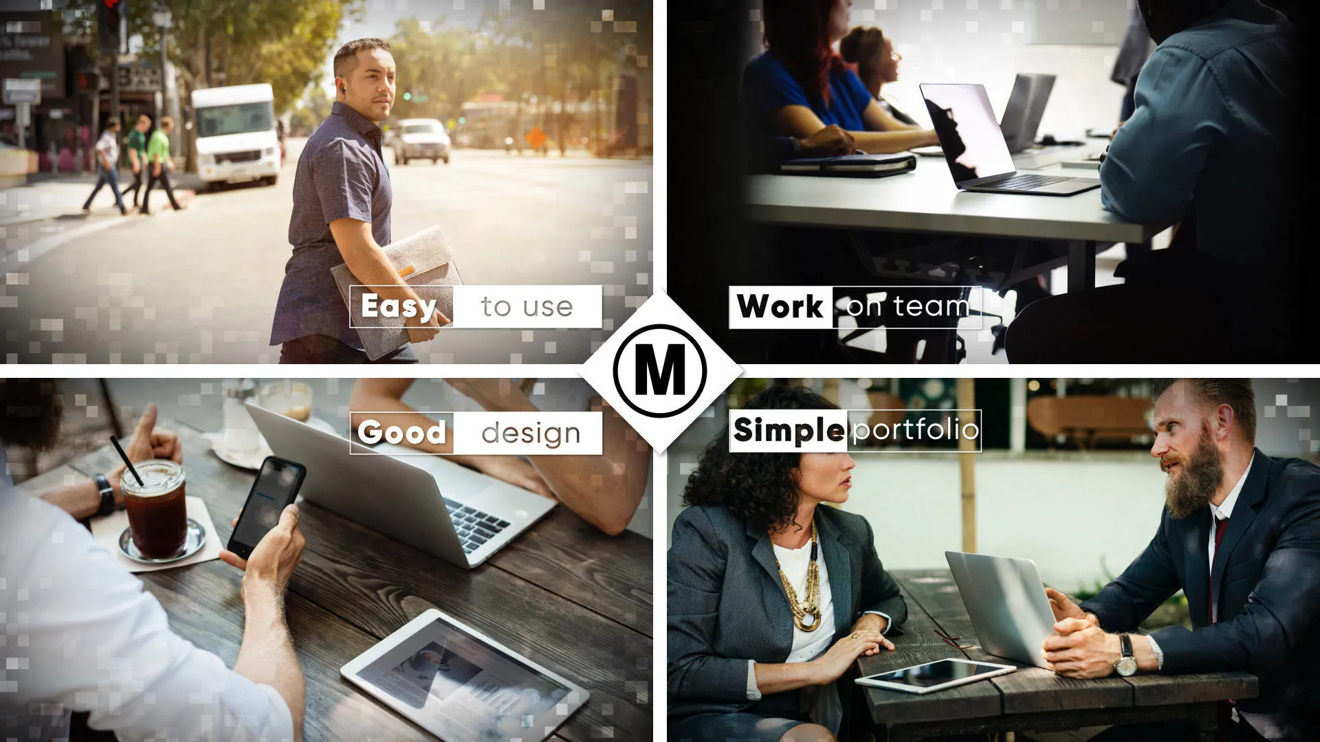 简单的投资组合文本动画像素设计精选AE模板