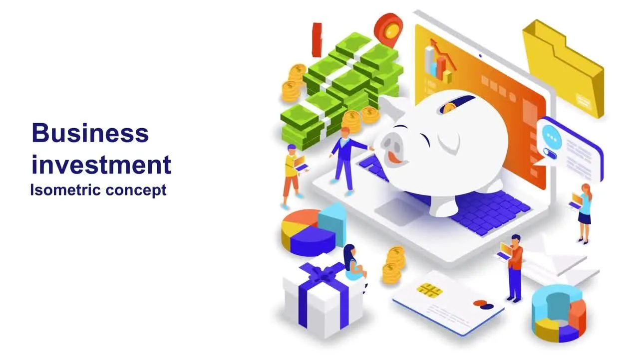 商业投资等距概念像素设计精选AE模板