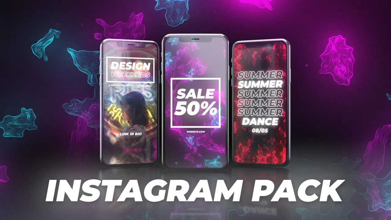 Instagram故事促销包像素设计精选AE模板