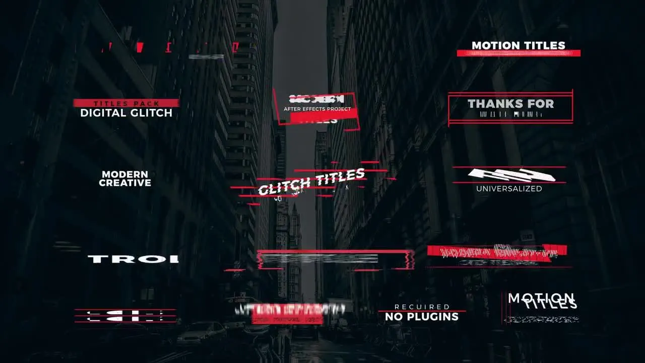 15个下三分之一广告Glitch全屏标题像素设计精选AE模板