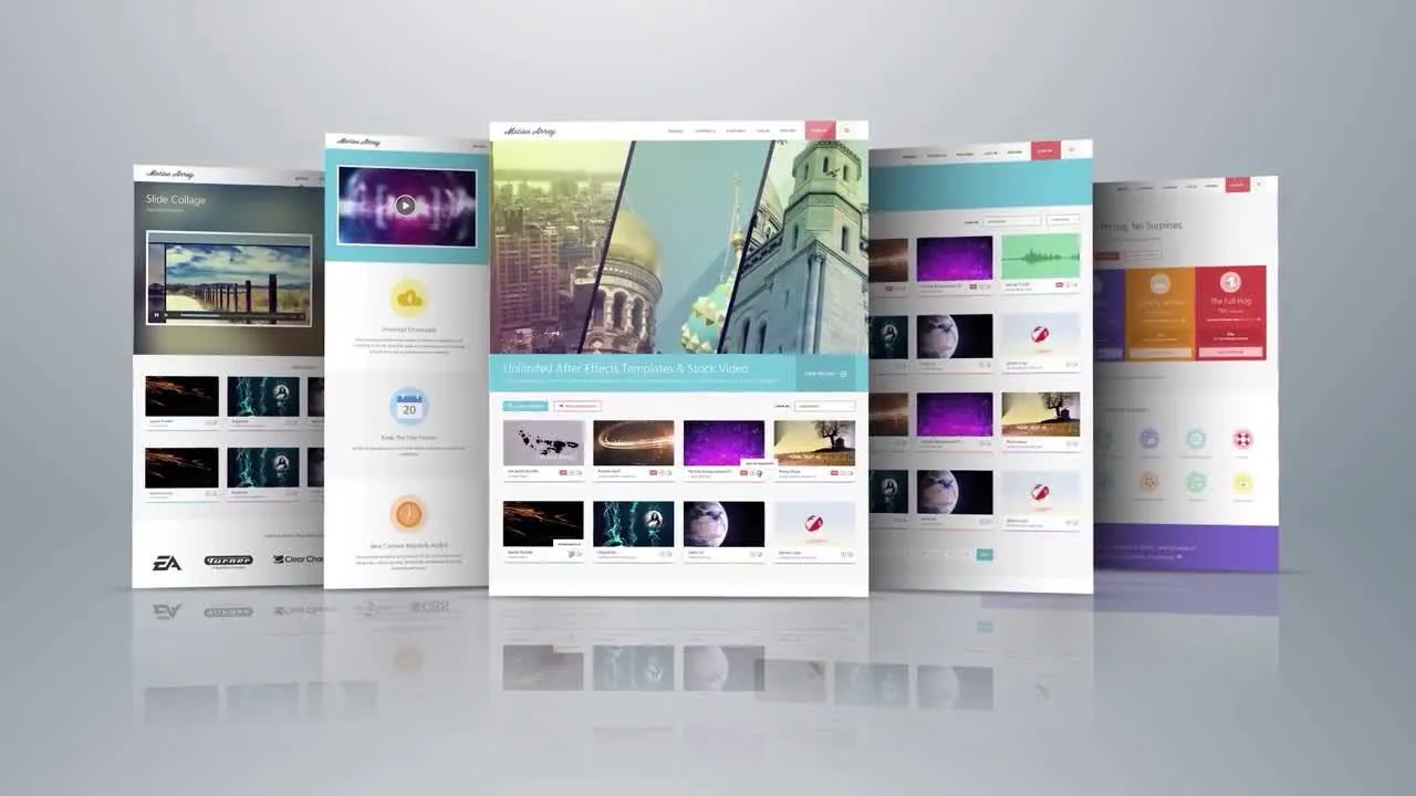 精美的网站展示幻灯片像素设计精选AE模板