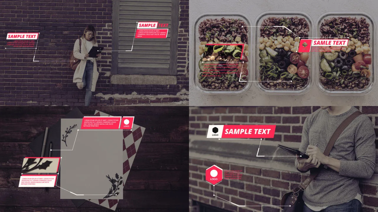 极简主义广告标注标题像素设计精选AE模板