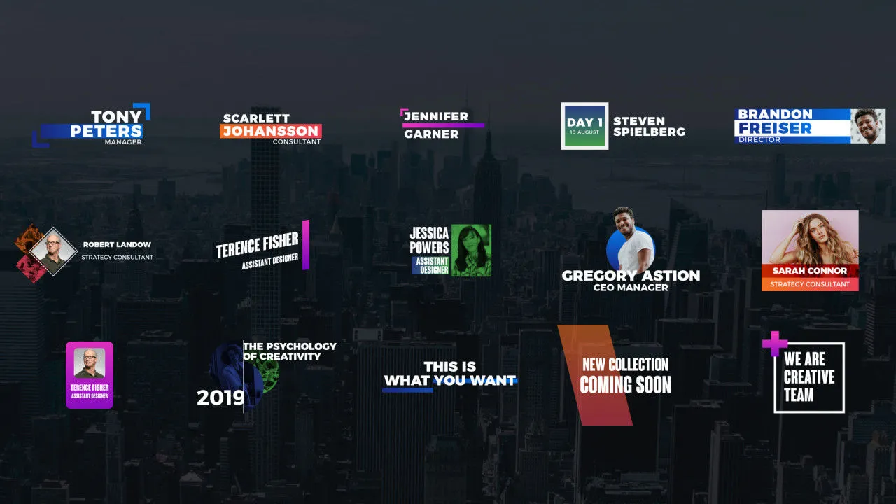 15个全屏标题字幕条动画像素设计精选AE模板