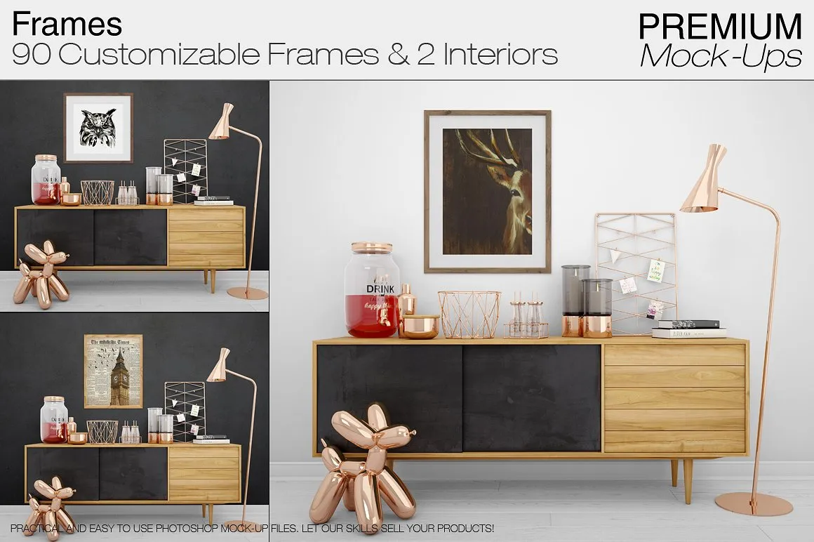 房屋空间展示模型Mockups下载[psd]