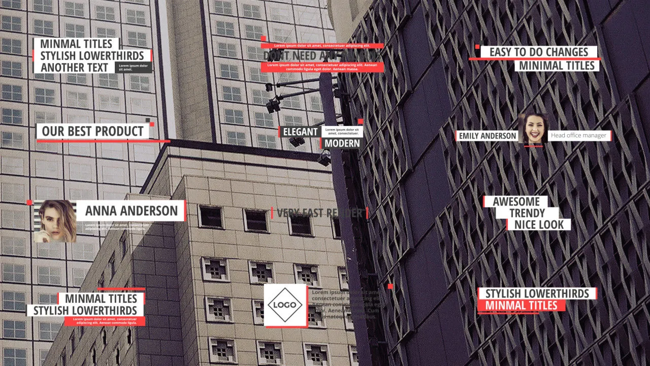 具有独特设计的小故障像素设计精选AE模板