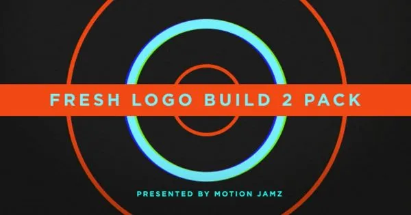 圆形方形变幻特效Logo演示像素设计精选AE模板 Fresh Logo Build 2 Pack Volume 1