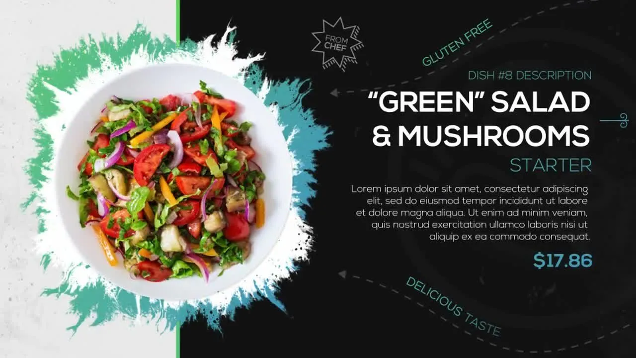 干净时尚的美食促销像素设计精选AE模板