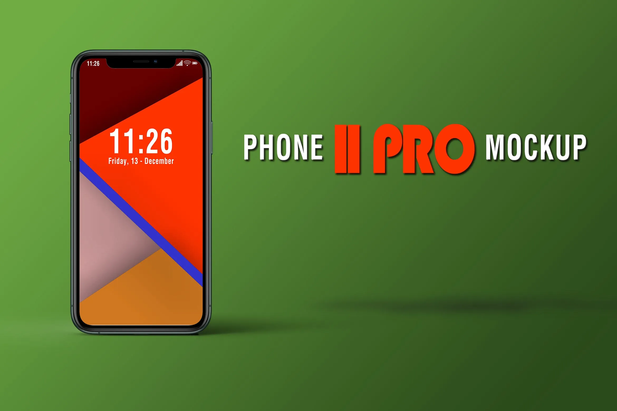 iPhone 11 Pro手机屏幕演示像素设计精选样机模板 PHONE 11 PRO MOCKUP