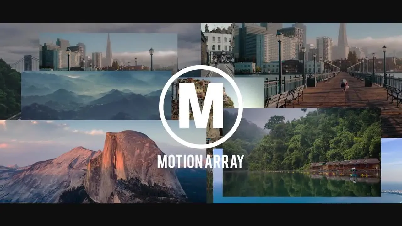 旅行Glitch徽标显示像素设计精选AE模板