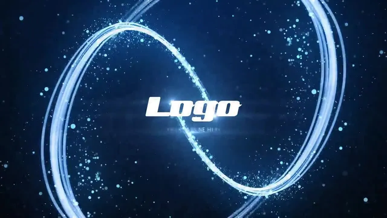 华丽粒子轨迹徽标展示像素设计精选AE模板