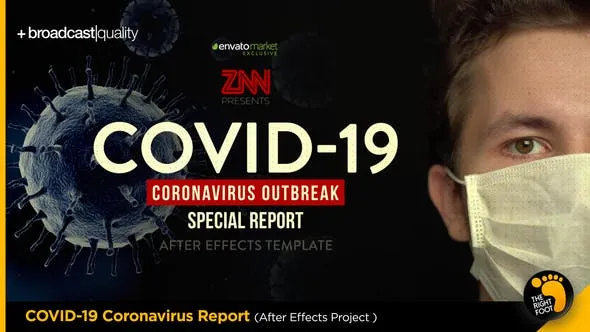 COVID-19新冠状病毒特别策划节目AE视频模板 Corona COVID-19 Virus Broadcast Special Report
