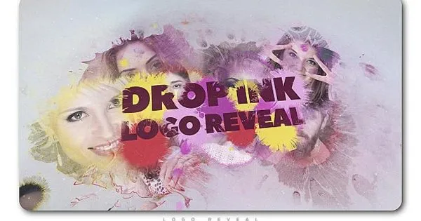 滴墨墨水效果Logo标志演示像素设计精选AE模板 Drop Ink Logo Reveal
