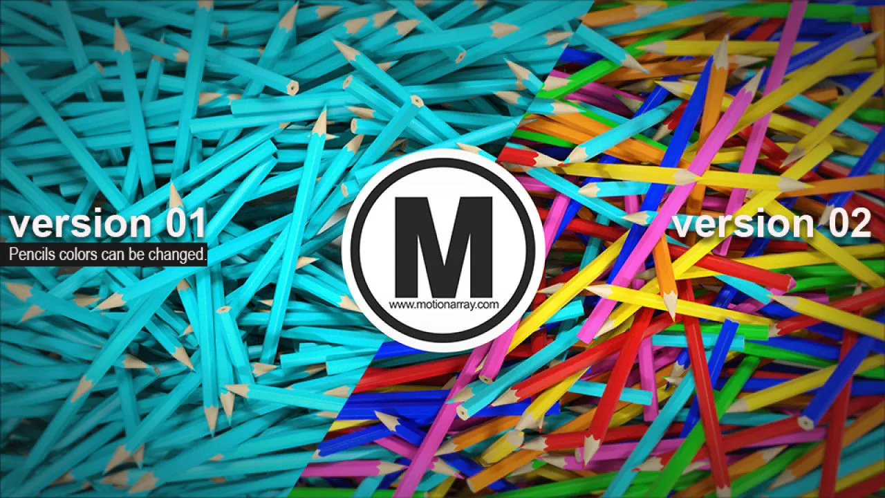 3D动态彩色画笔logo特效动画像素设计精选AE模板