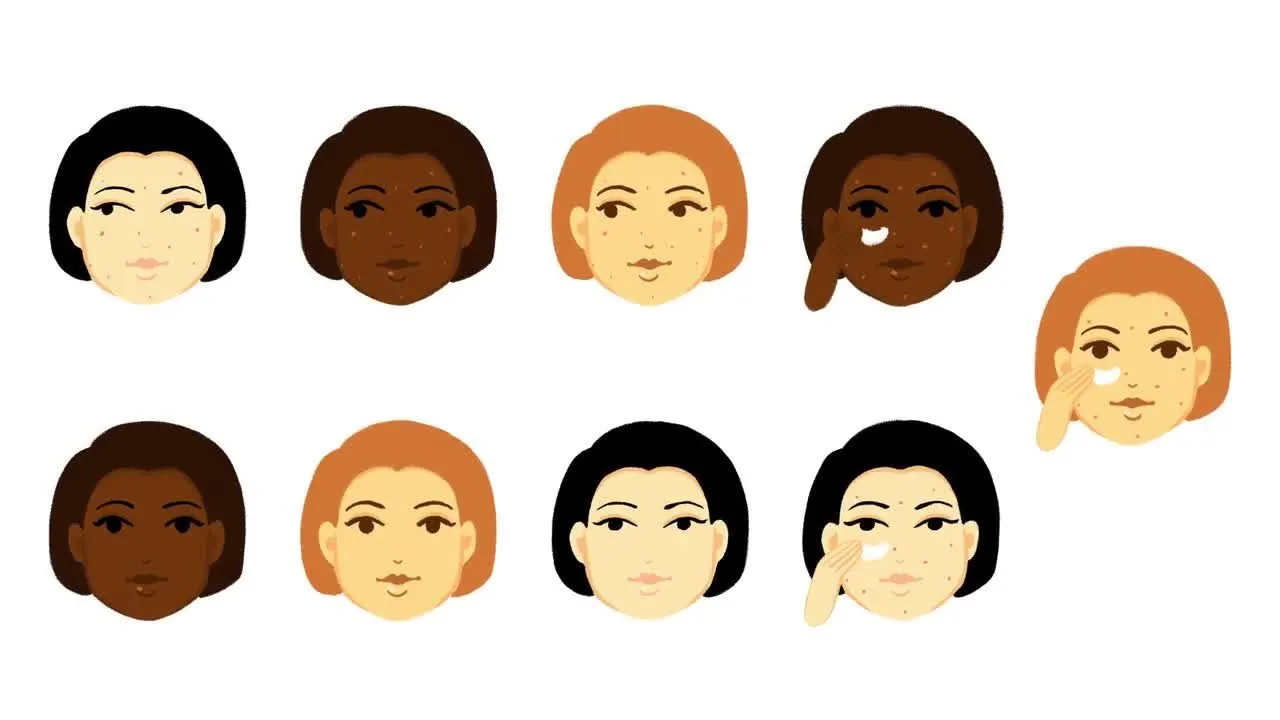 精巧优雅创意的面部护理手绘动画像素设计精选AE模板