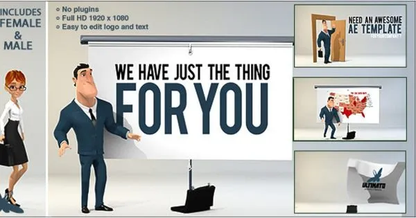 3D动画企业宣传视频像素设计精选AE模板 Corporate Presentation 3D