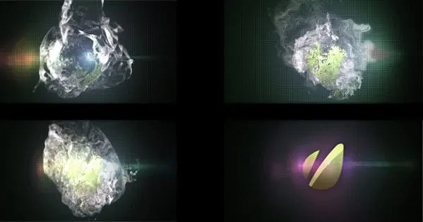 水珠粒子效果logo演示像素设计精选AE模板 Liquid Logo