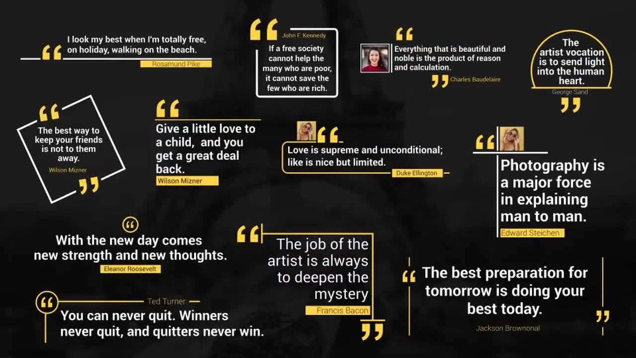 12个广告现代报价引号标题包像素设计精选AE模板