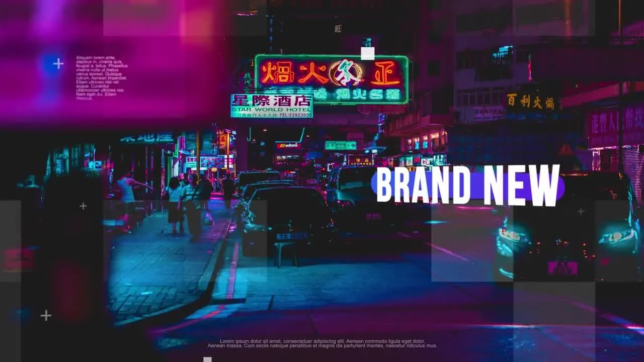 引人注目的时尚慢动作幻灯片效果像素设计精选AE模板