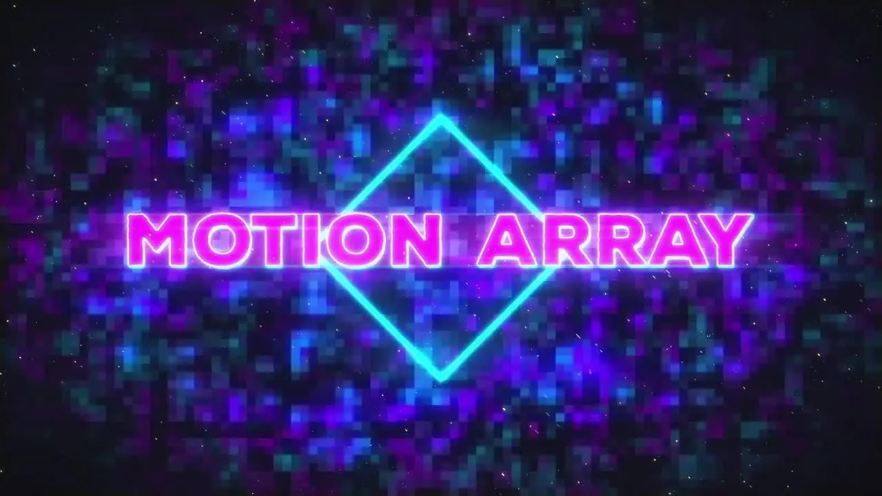 赛博朋克故障徽标展示像素设计精选AE模板