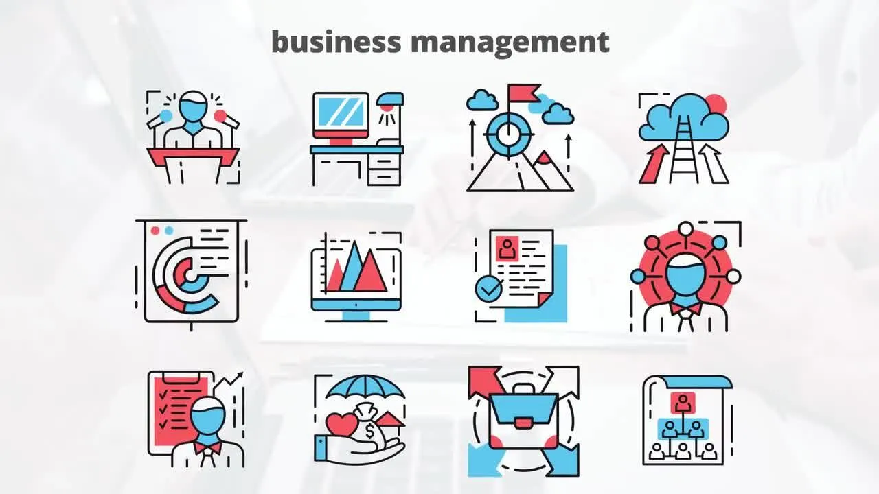 业务管理平面动画图标像素设计精选AE模板