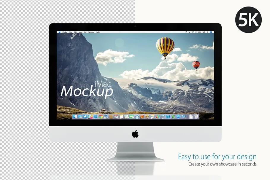 iMac苹果一体机桌面设计展示样机 Apple iMac Mockup on white