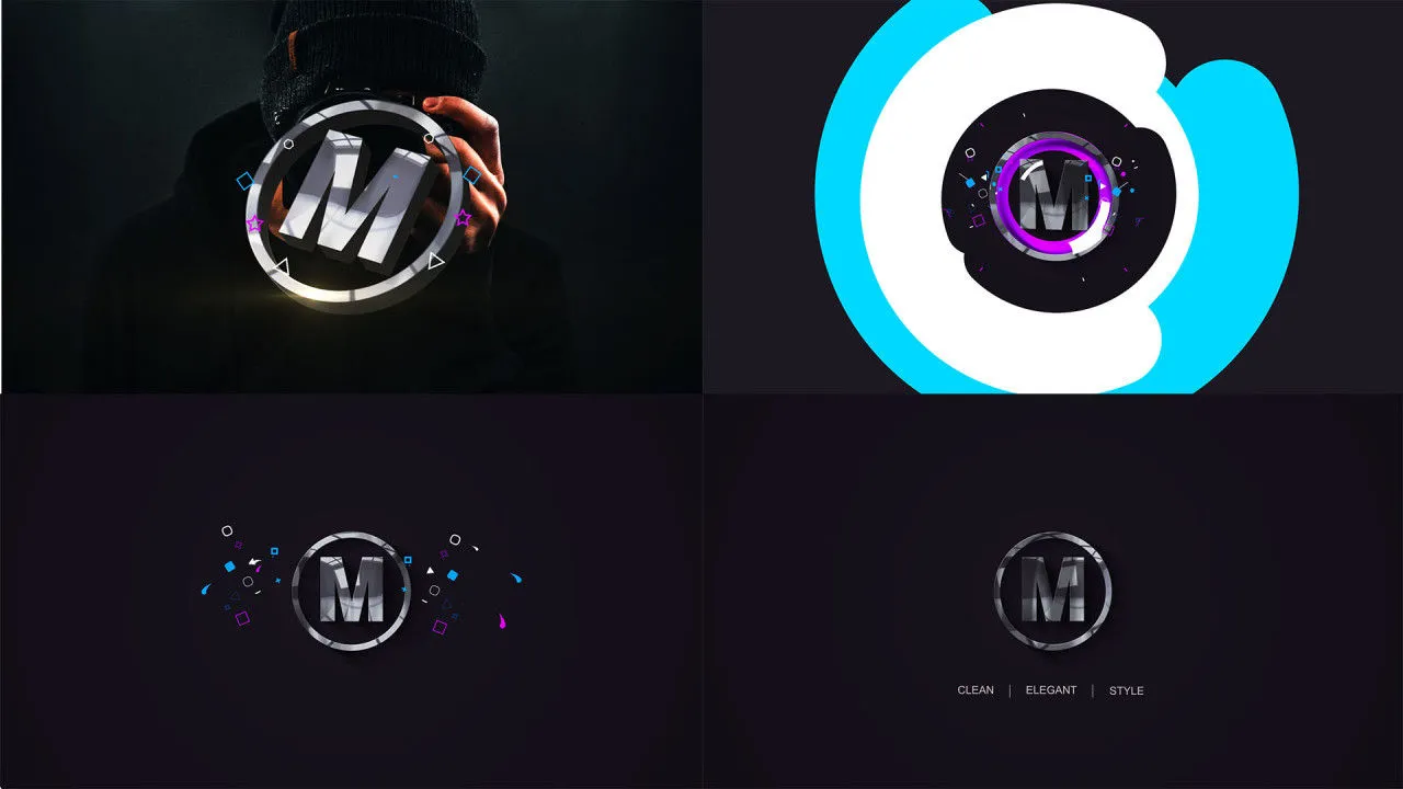 3D形状X标志像素设计精选AE模板