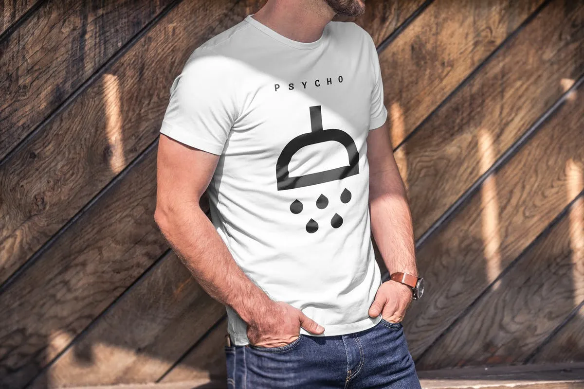 欧美模特T恤上身效果样机模板3 T-Shirt Mock-up 3