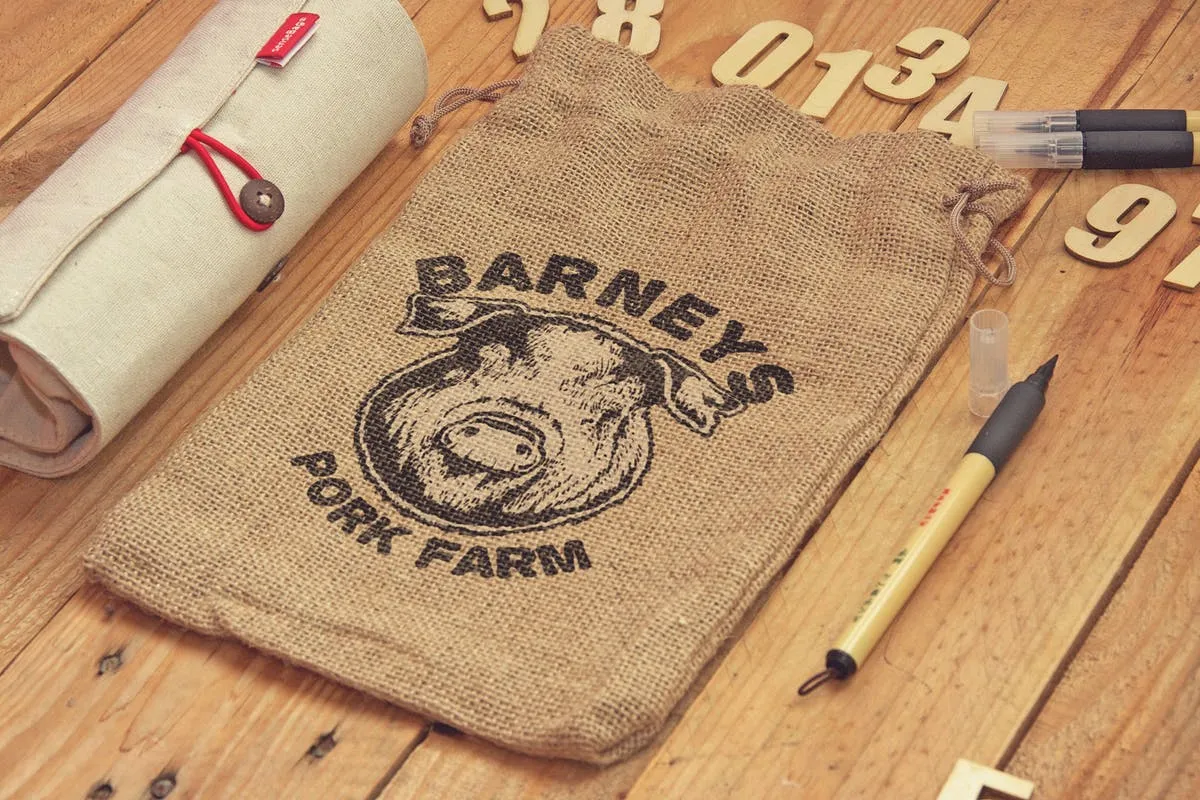 麻袋素描艺术图案预览样机像素设计精选模板v2 Sack Bag Sketch