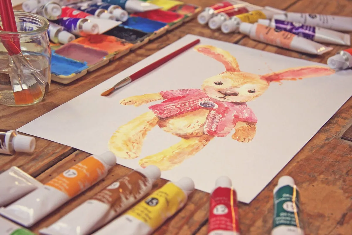 画室创作场景画纸样机模板v2 Paperamp; Brush