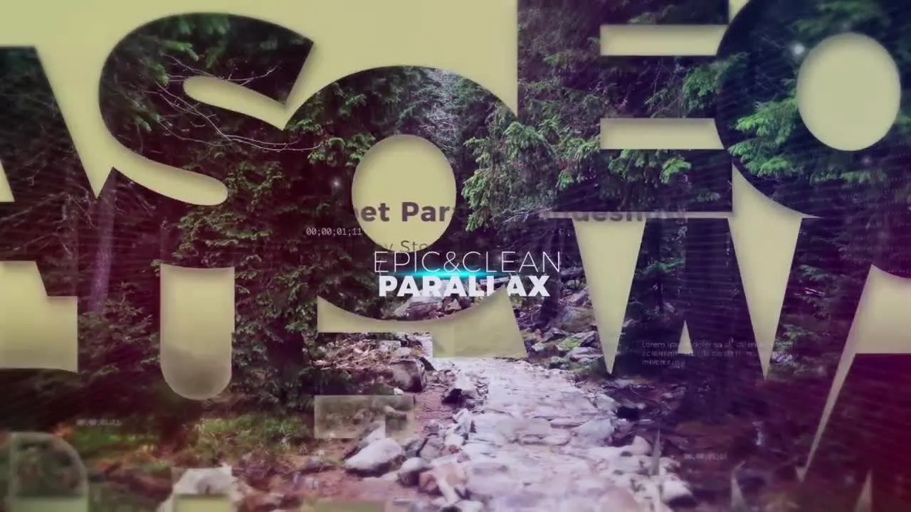 简洁时尚的字母视差过渡效果视频片头像素设计精选AE模板