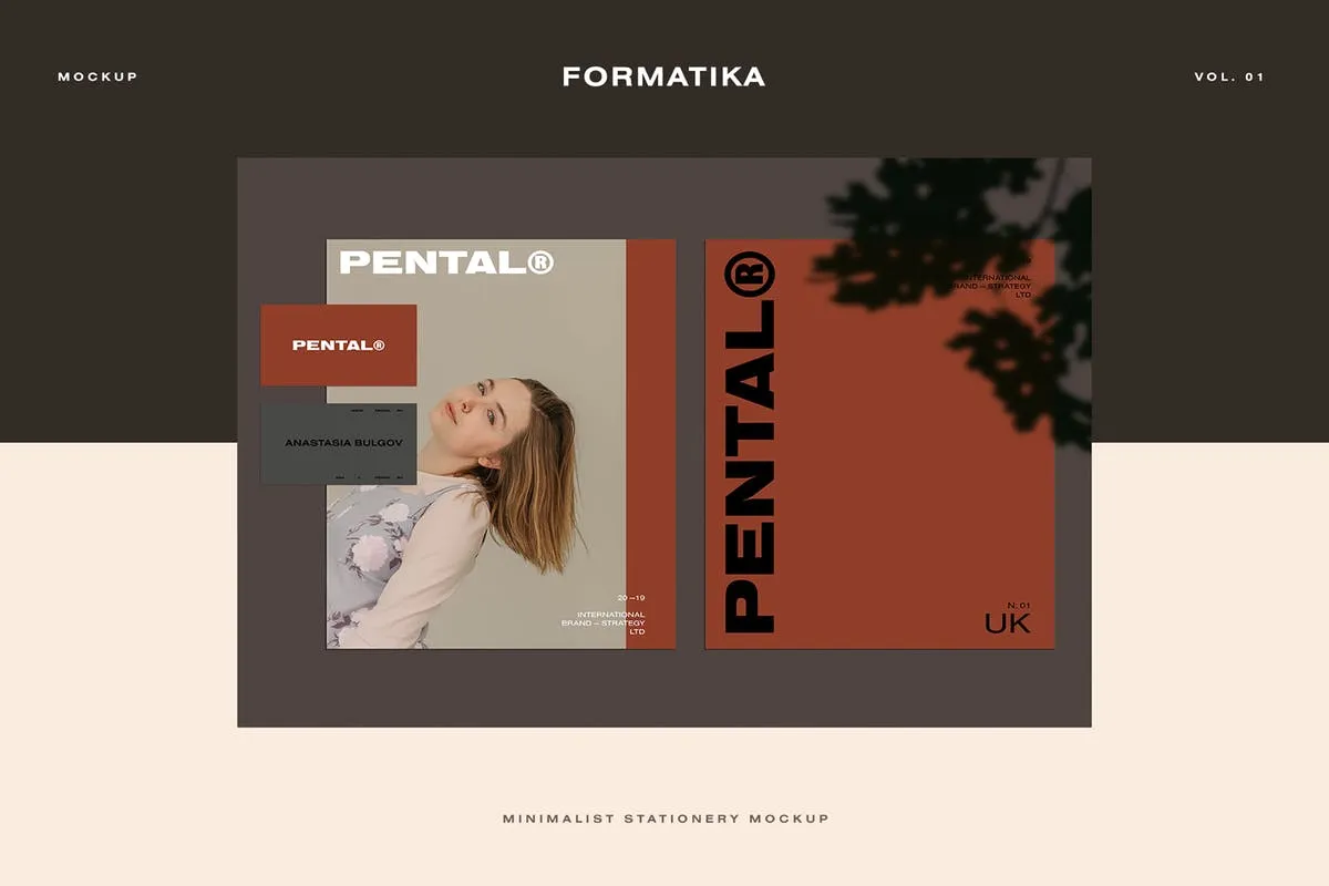 极简主义现代设计风格办公文具品牌样机模板V1 Pental No.1#8211; Minimalis Stationery Mockup