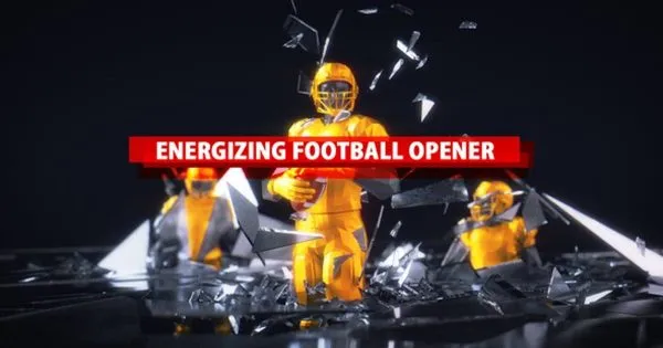劲爆美式足球橄榄球节目开场特效像素设计精选AE模板 Energizing Football Opener