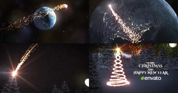 圣诞/新年快乐开场视频像素设计精选AE模板 Christmas