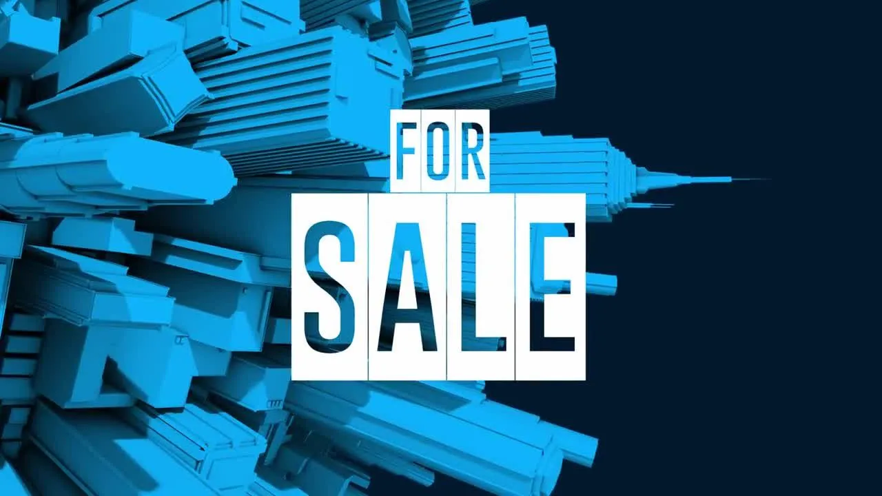 3D城市动态旋转促销活动logo片头像素设计精选AE模板Real Estate Logo