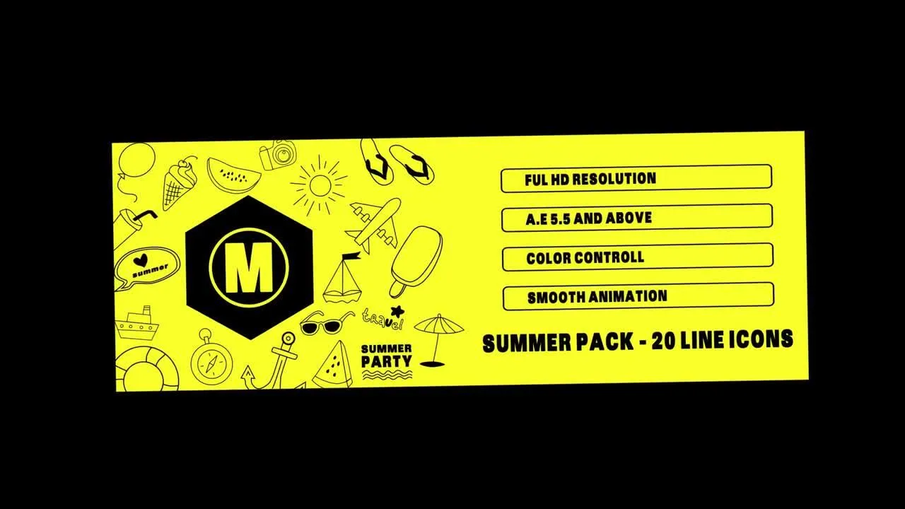 干净简洁线条动态动画视频特效像素设计精选AE模板