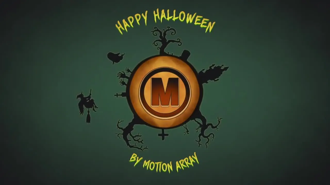 万圣节南瓜徽标展示像素设计精选AE模板