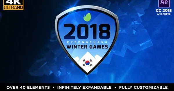 2018届冬季运动会直播节目制作像素设计精选AE模板 2018 Winter Games#8211; PyeongChang