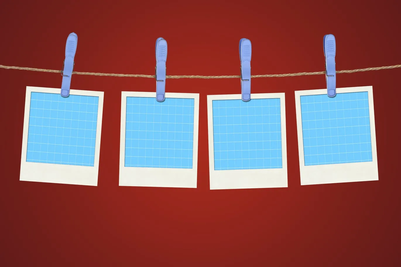 冲洗照片暗房照片晾晒相框样机像素设计精选模板 Instant_Frame_Mockup