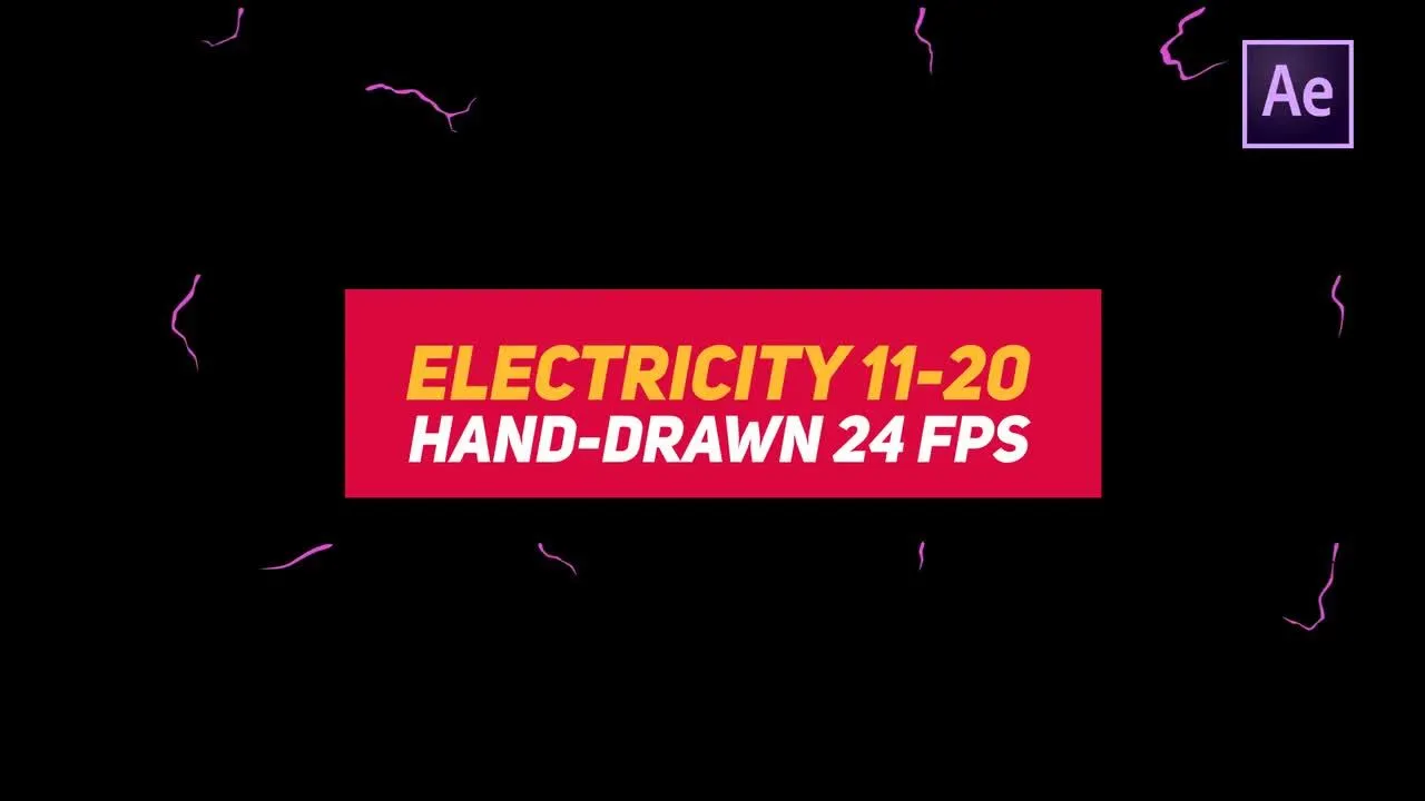 液体元素3电力AE动画特效模板