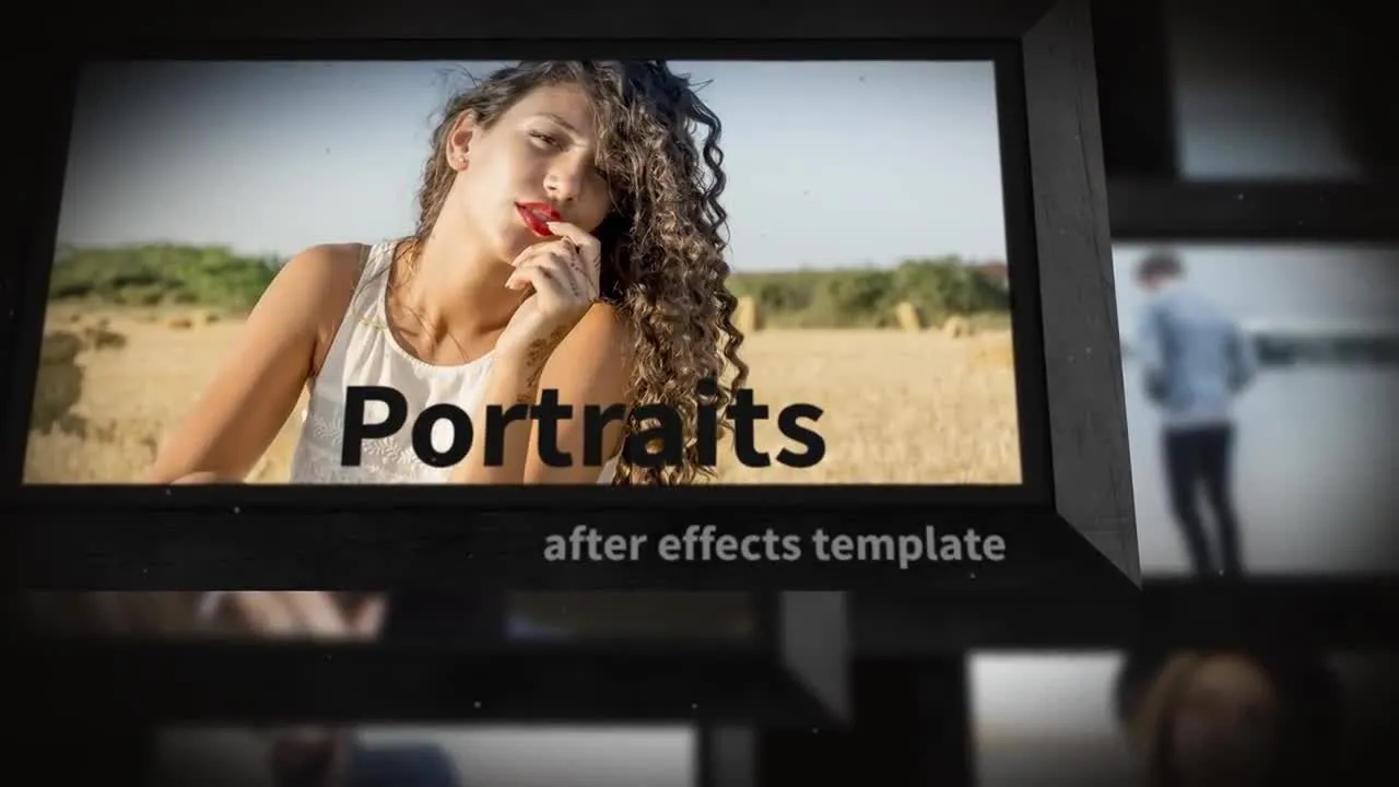 时尚整洁文本动画照片像素设计精选AE模板