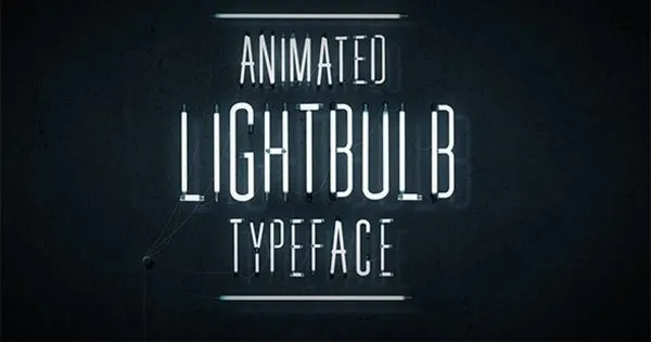 3D动画灯泡字体特效像素设计精选AE模板 Animated Lightbulb Typeface