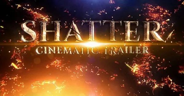 金属燃烧电影预告片特效标题字幕像素设计精选AE模板 Shatter Cinematic Trailer
