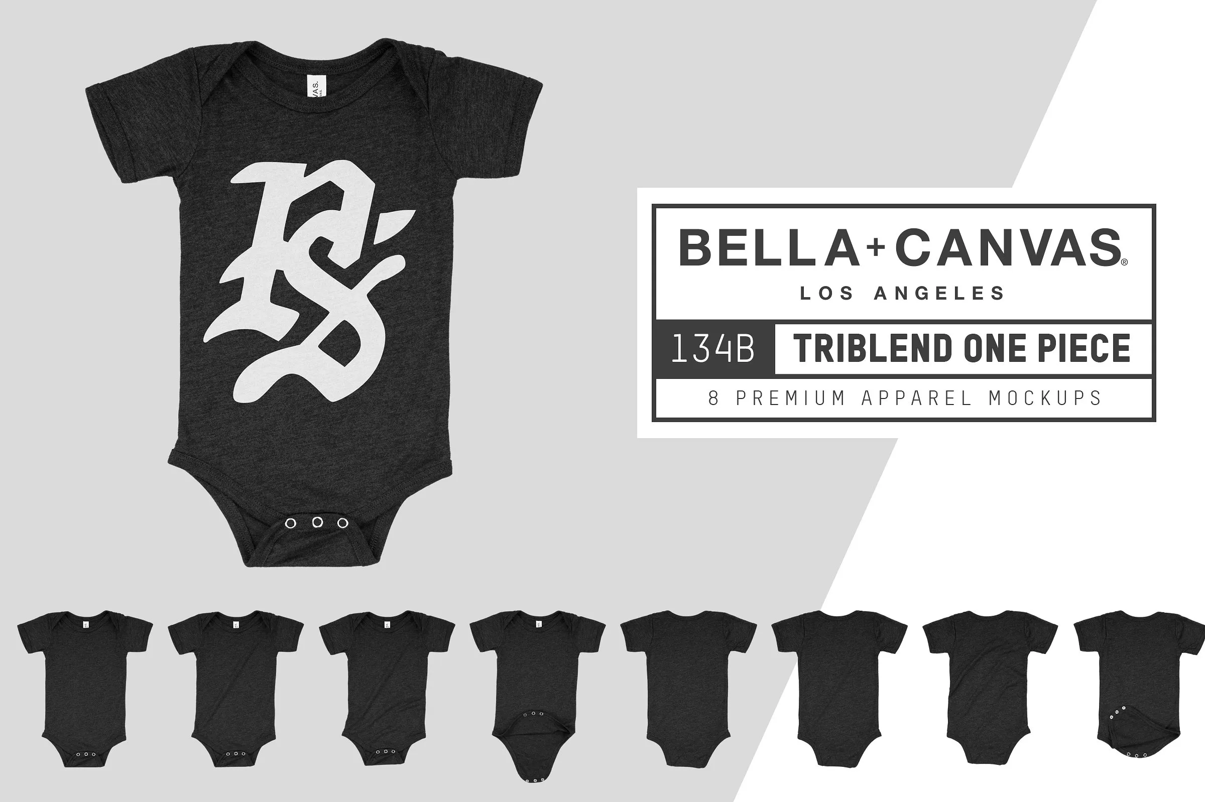 Tri Blend混纺婴儿连体衣样机 Bella Canvas 134B Triblend One Piece