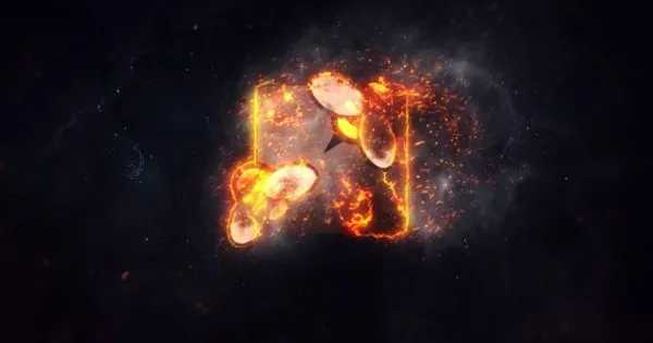 史诗火焰燃烧logo演示像素设计精选AE模板 Burning Fire Logo