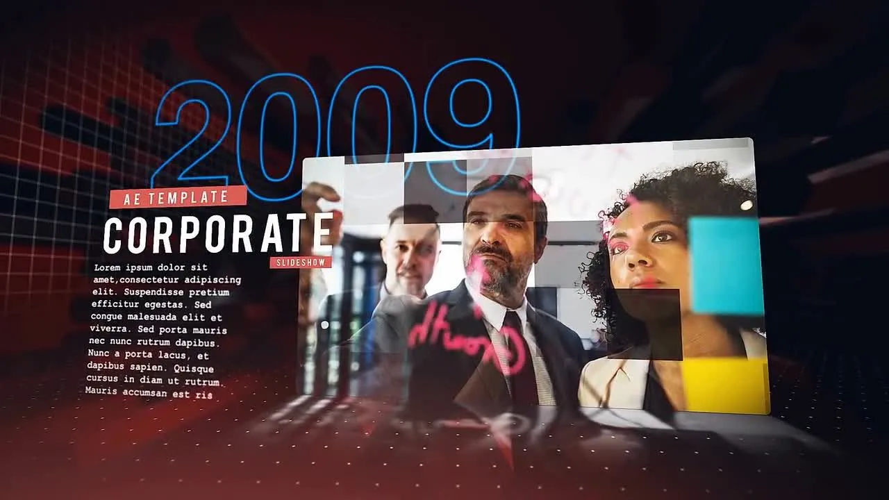 独特的现代文本动画过渡效果企业幻灯片像素设计精选AE模板