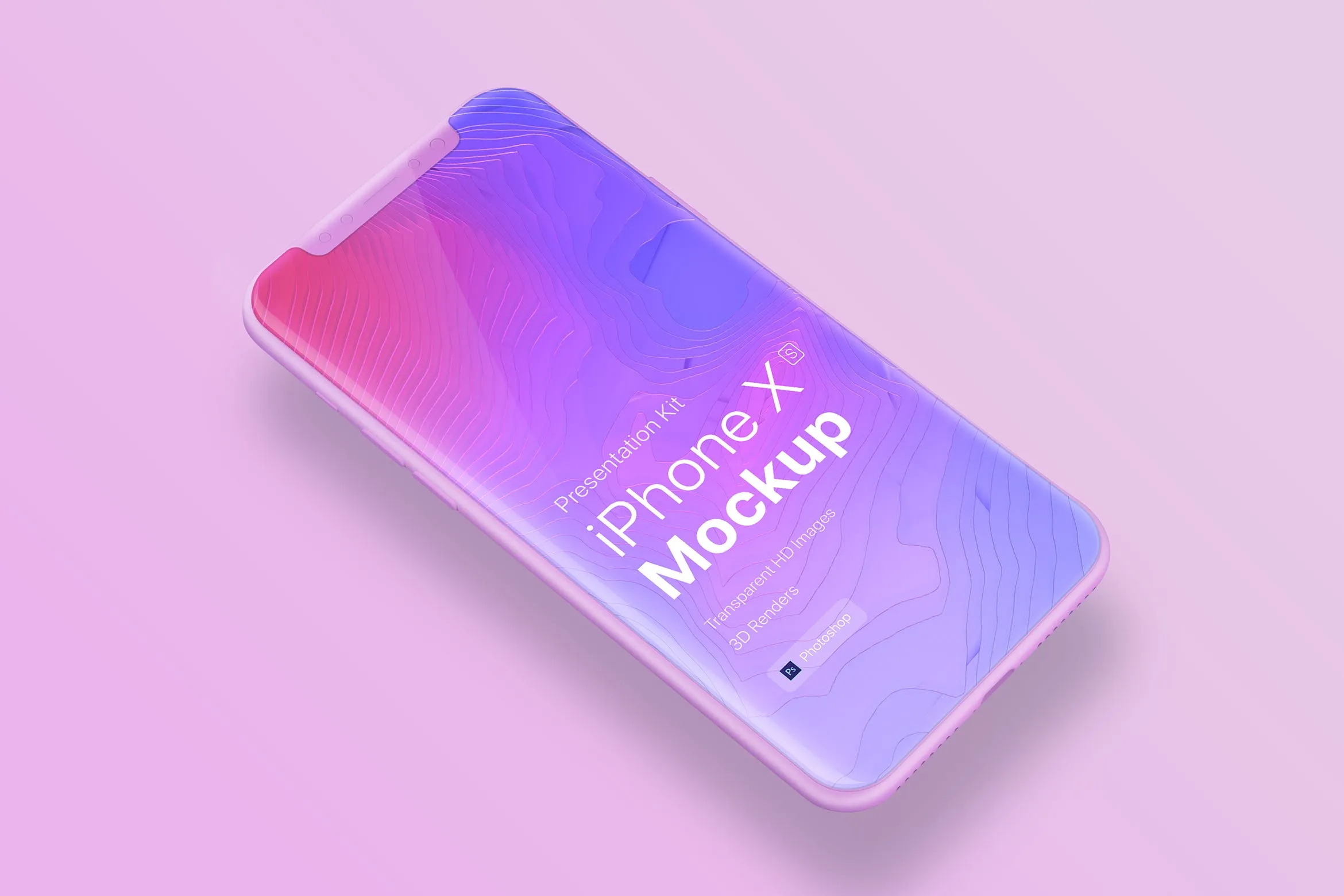 五种颜色iPhone XS手机APP设计效果图预览样机 iPhone XS app mobile Mock-Up
