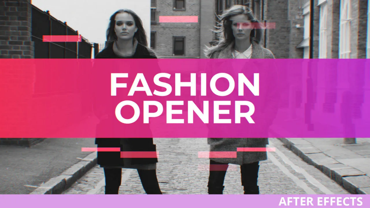 快节奏的时尚开场动画像素设计精选AE模板
